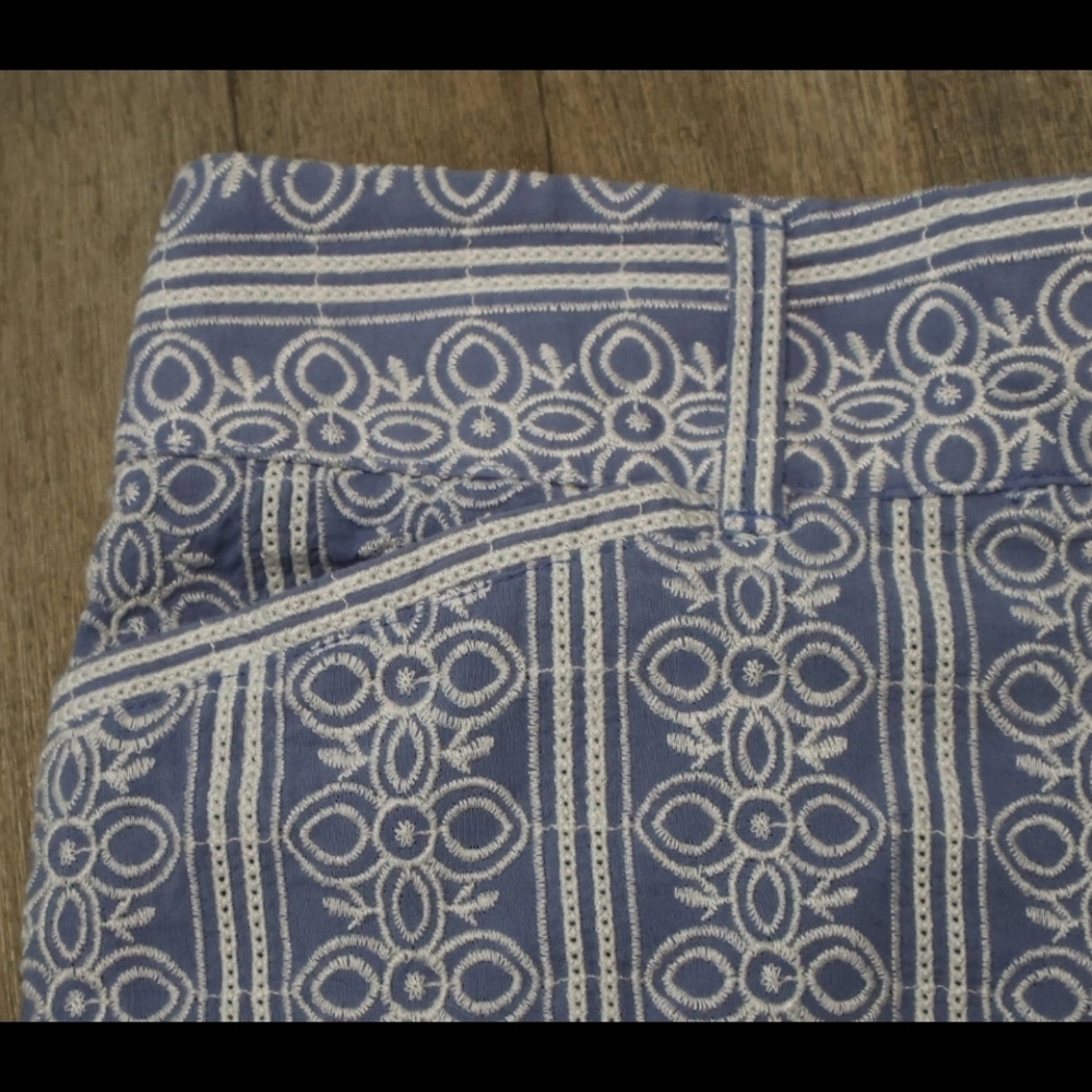 Ann Taylor LOFT The Riviera Short Embroidered Women's Shorts Blue/White Size 6 - Picture 3 of 11